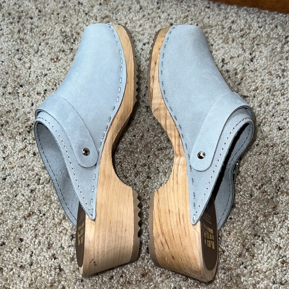 MIA Light Blue Leather Swedish Clogs- 37 - Picture 5 of 7